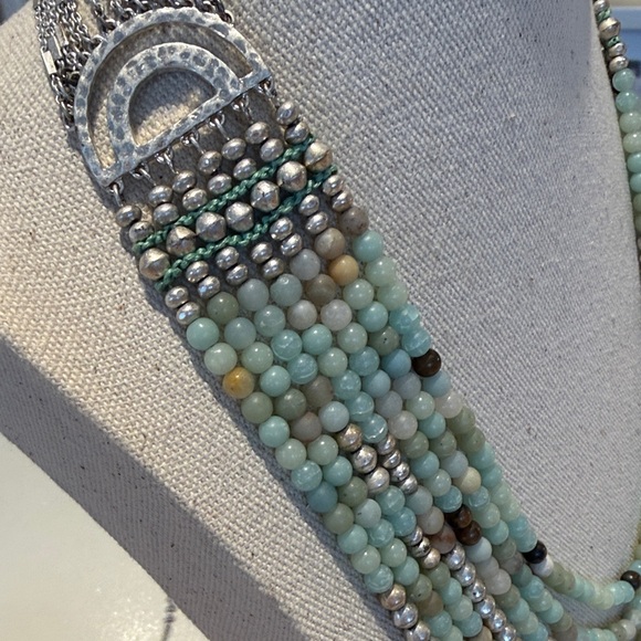 Amazonite Art Deco Multicolor Beaded Necklace - Picture 12 of 14